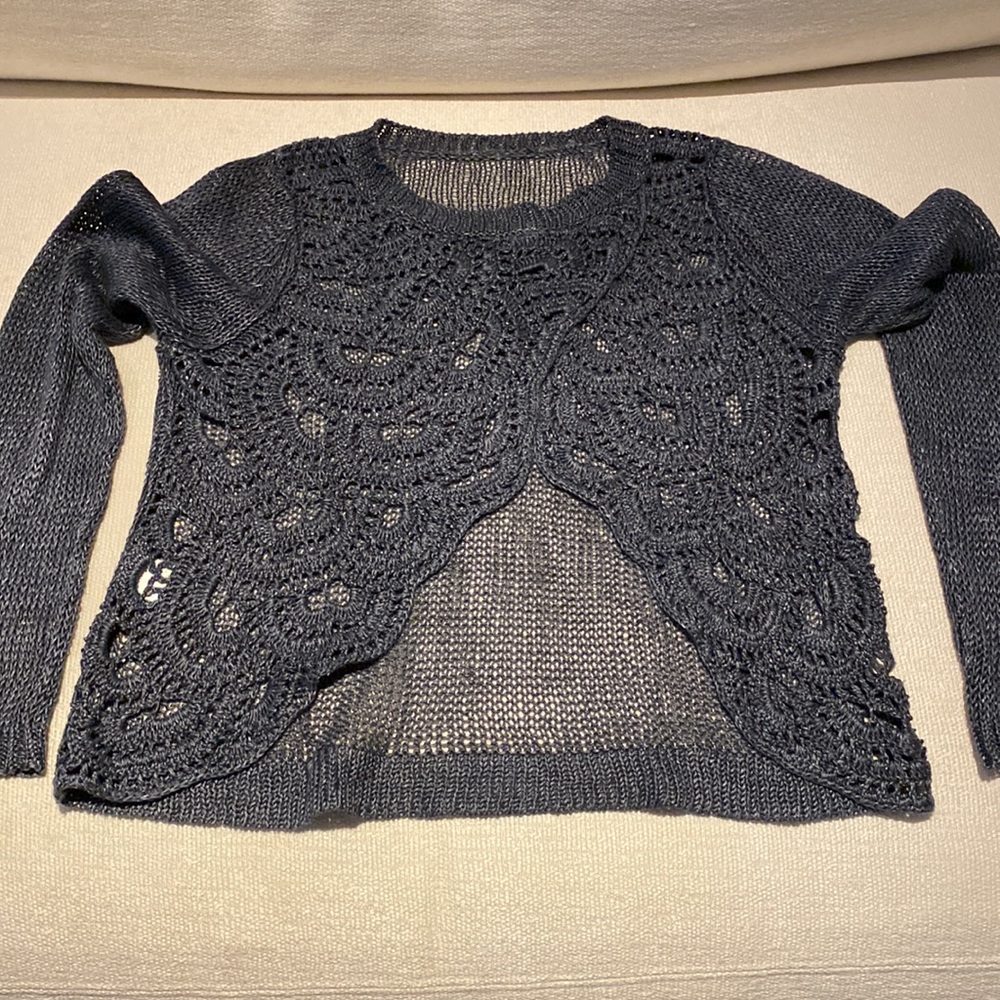 Blue Linen Sweater - Picture 8 of 13